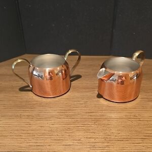 Vintage Coppercraft Guild Creamer & Sugar Set